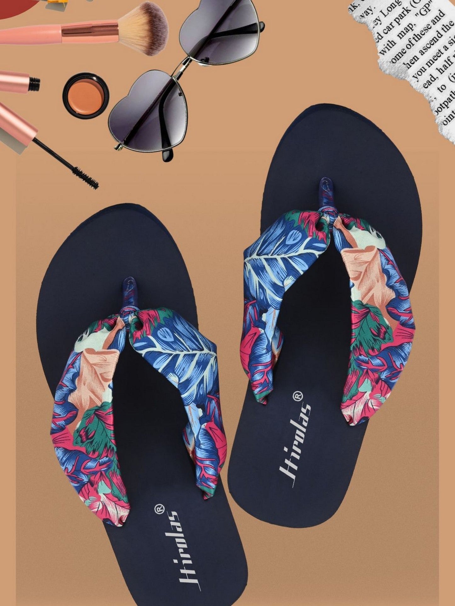 Hirolas® Women Multi-color PrintedThong Flip_Flops (HROWFF05BLU)