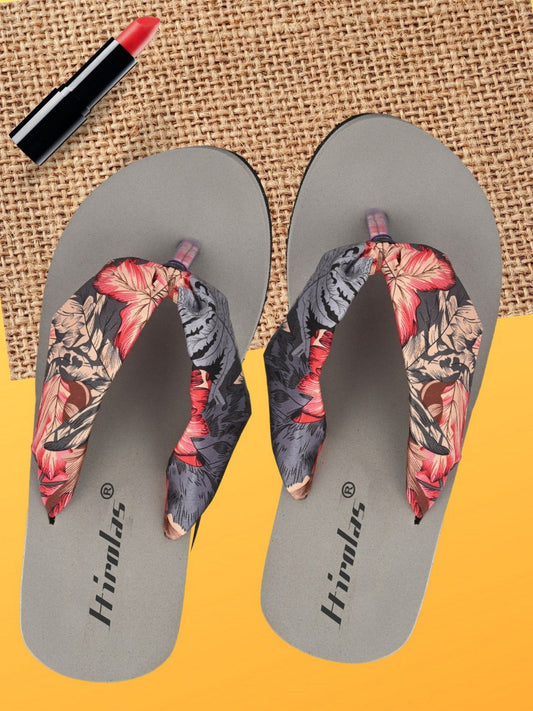 Hirolas® Women Multi-color PrintedThong Flip_Flops (HROWFF05GRY)