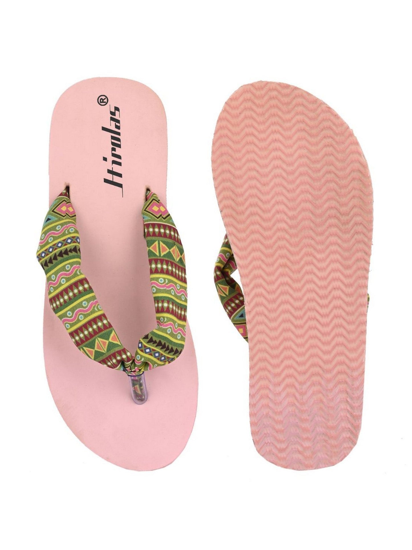 Hirolas® Women Multi-color Printed Thong Flip_Flops (HROWFF05PNK)