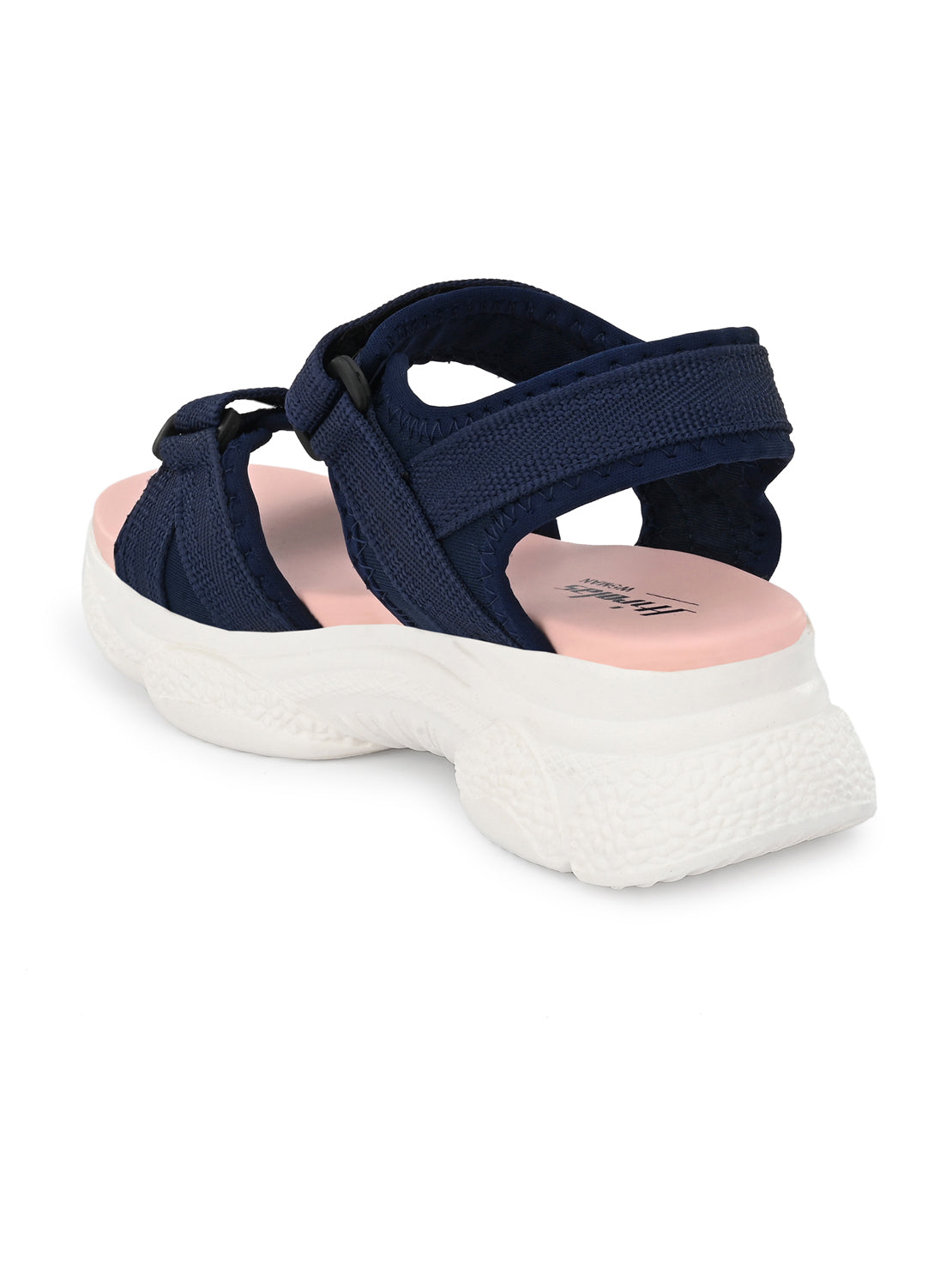 Hirolas® Women Blue/Pink Fabric Sports _Sandals (HROWSL01PKB)