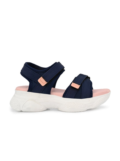 Hirolas® Women Blue/Pink Fabric Sports _Sandals (HROWSL01PKB)