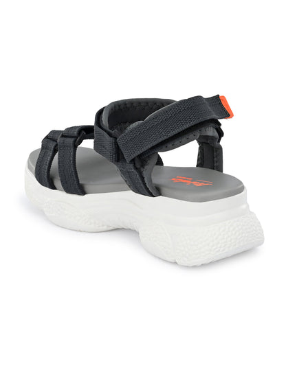 Hirolas® Women Grey Fabric Sports _Sandals (HROWSL02GRO)