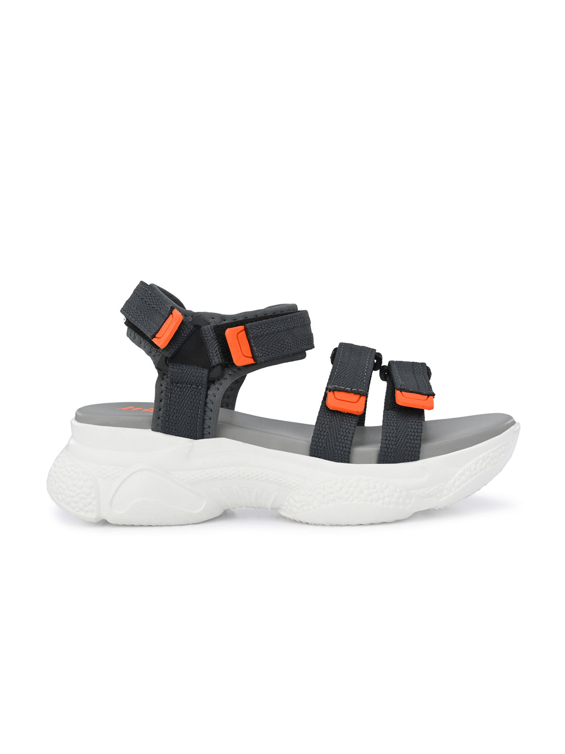 Hirolas® Women Grey Fabric Sports _Sandals (HROWSL02GRO)