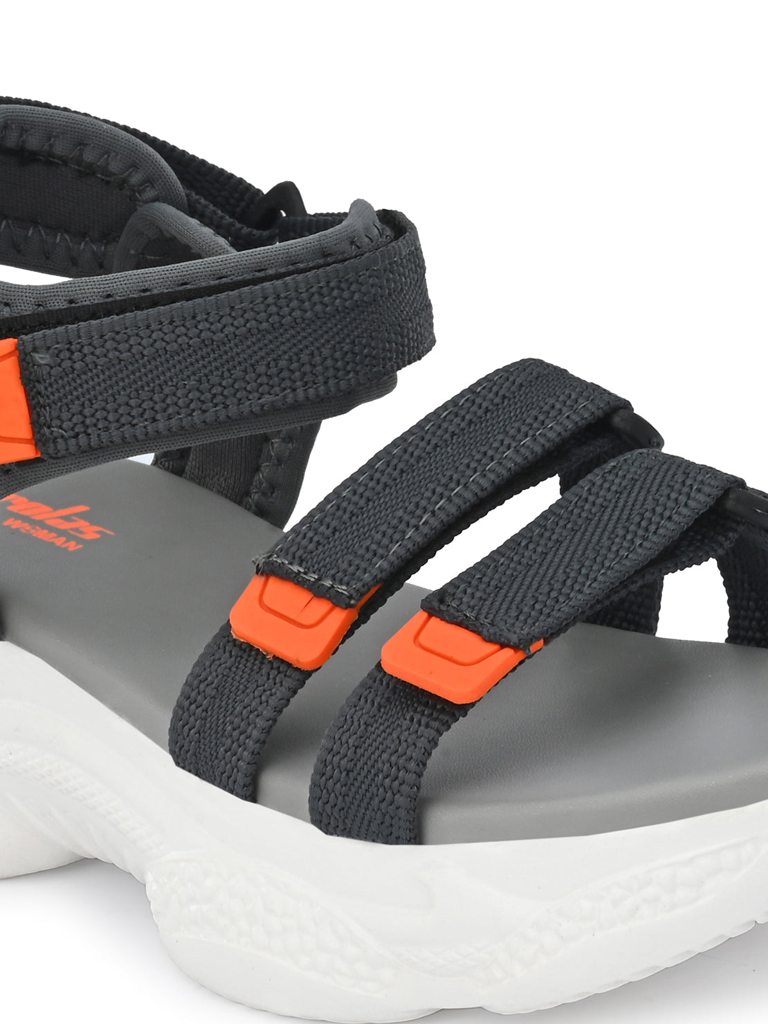 Hirolas® Women Grey Fabric Sports _Sandals (HROWSL02GRO)
