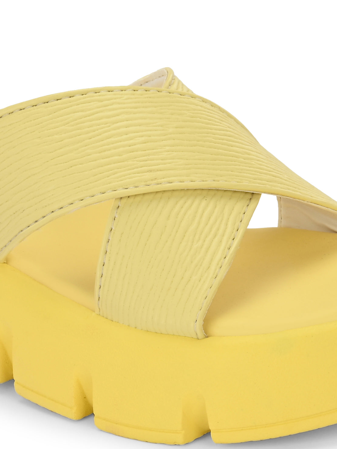 Hirolas® Women Yellow Chunky Platform _Sandals (HROWSL04YLW)